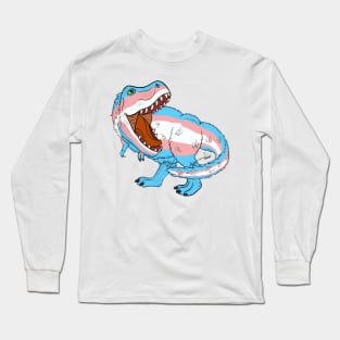 Transosaurus Rex (feathered) - Transgender Pride Long Sleeve T-Shirt